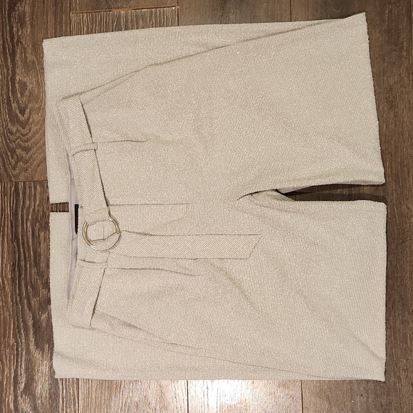 ❤️ EXPRESS HIGH RISE WIDE LEG SOFT TWEED TEXTURED BELTED PANTS, 10 (30) - Picture 1 of 9